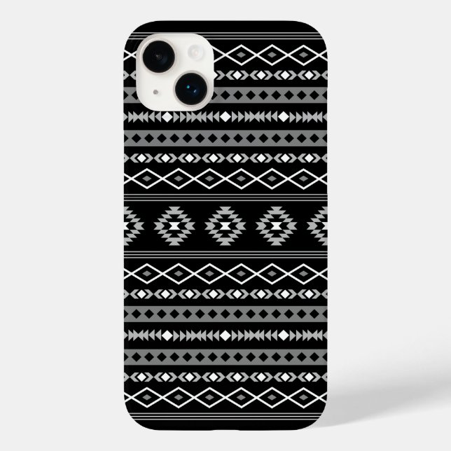 Coques Case-Mate iPhone Aztec blanc gris noir Motifs mélangés Motif (Verso)