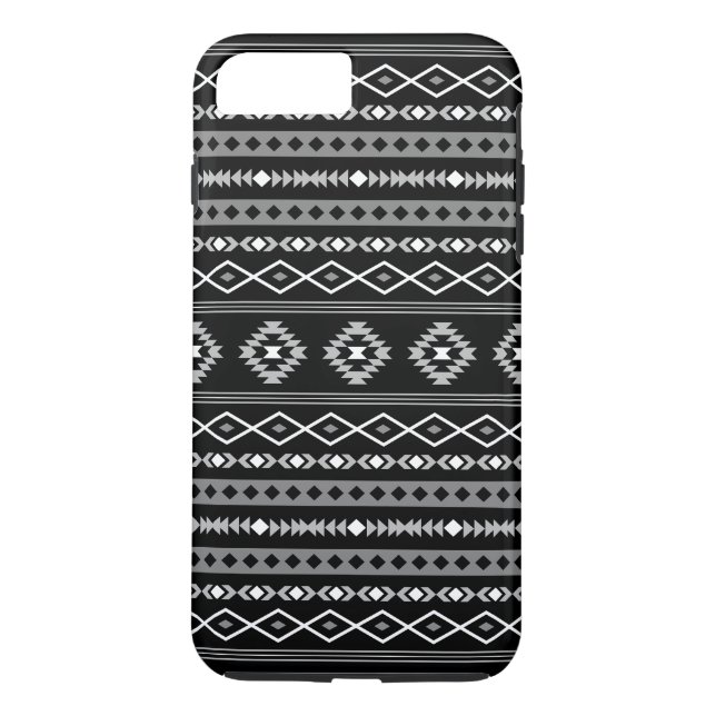 Coques Case-Mate iPhone Aztec blanc gris noir Motifs mélangés Motif (Dos)