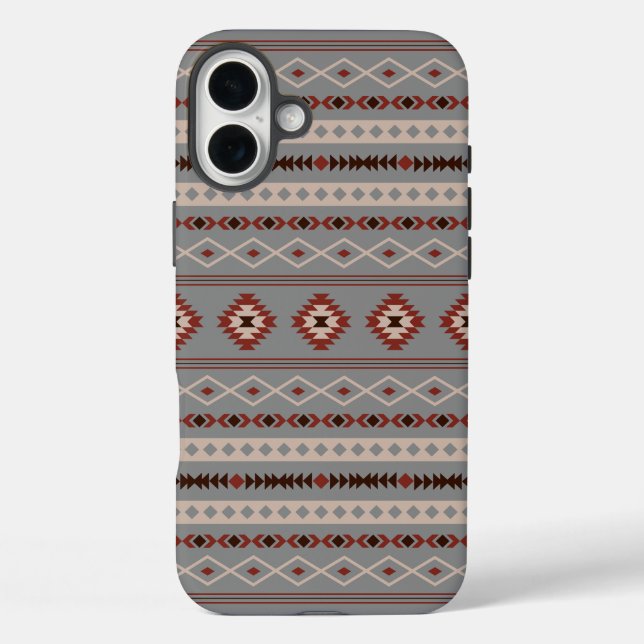 Coques Case-Mate iPhone Aztec Crème rouille Brown gris Motifs mélangés Mot (Verso)