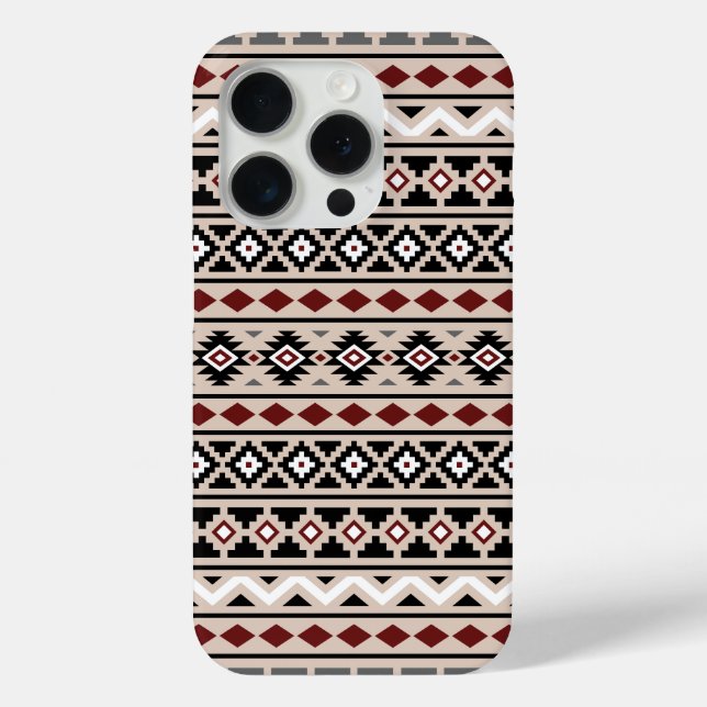 Coques Case-Mate iPhone Aztec Essence II Ptn noir blanc gris rouge (Verso)