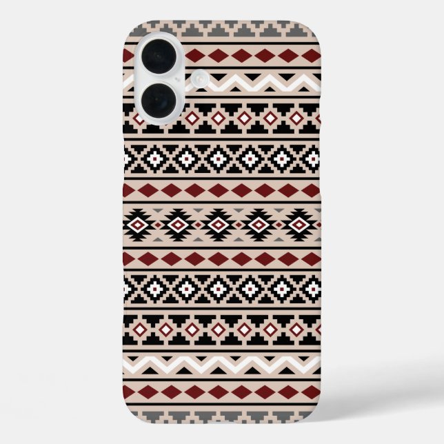 Coques Case-Mate iPhone Aztec Essence II Ptn noir blanc gris rouge (Verso)
