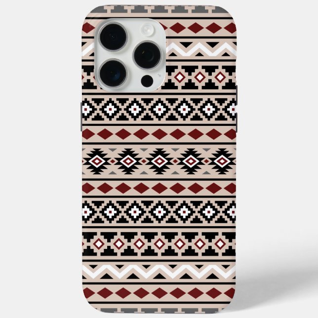Coques Case-Mate iPhone Aztec Essence II Ptn noir blanc gris rouge (Verso)