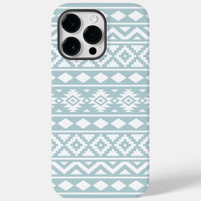 Coques Case-Mate iPhone Aztec Essence Ptn III Blanc sur Canard Oeuf Bleu (Verso)