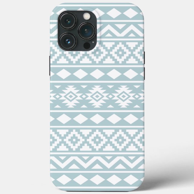Coques Case-Mate iPhone Aztec Essence Ptn III Blanc sur Canard Oeuf Bleu (Verso)