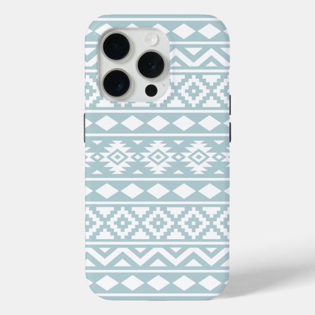 Coques Case-Mate iPhone Aztec Essence Ptn III Blanc sur Canard Oeuf Bleu (Verso)