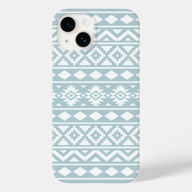 Coques Case-Mate iPhone Aztec Essence Ptn III Blanc sur Canard Oeuf Bleu (Verso)