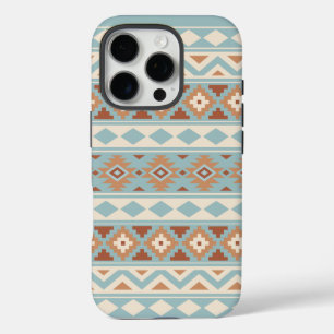 Coque iPhone 16 Pro Aztec Essence Ptn IIIb Blue Cream Terracottas