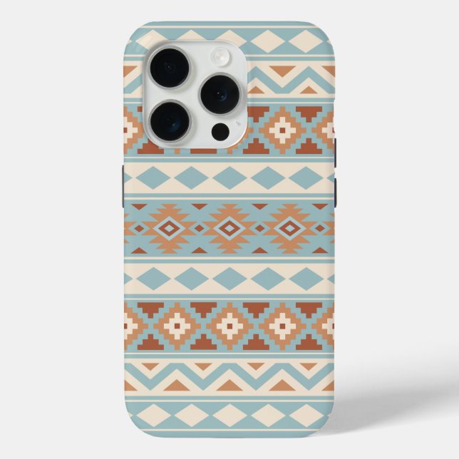 Coques Case-Mate iPhone Aztec Essence Ptn IIIb Blue Cream Terracottas (Verso)