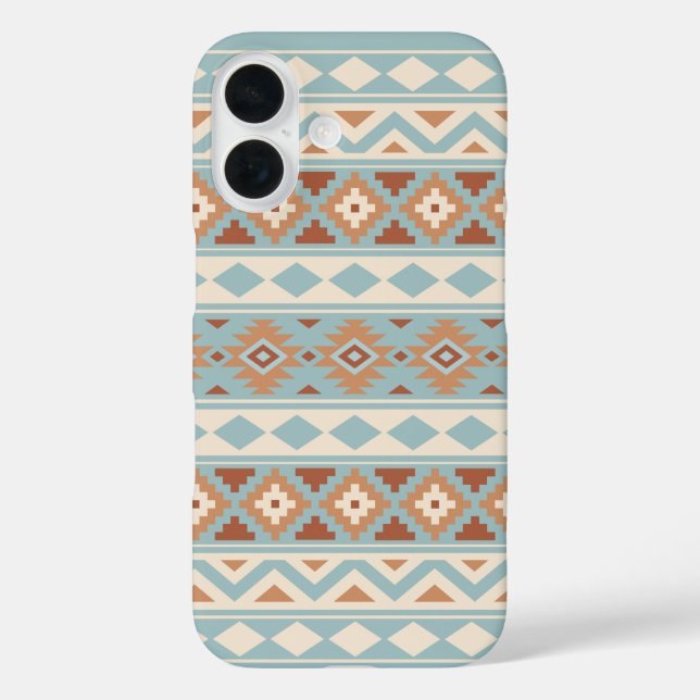 Coques Case-Mate iPhone Aztec Essence Ptn IIIb Blue Cream Terracottas (Verso)