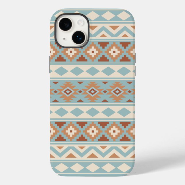 Coques Case-Mate iPhone Aztec Essence Ptn IIIb Blue Cream Terracottas (Verso)