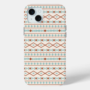 Coque Case-Mate iPhone Aztec Formes Motif rouille crème Turquoise
