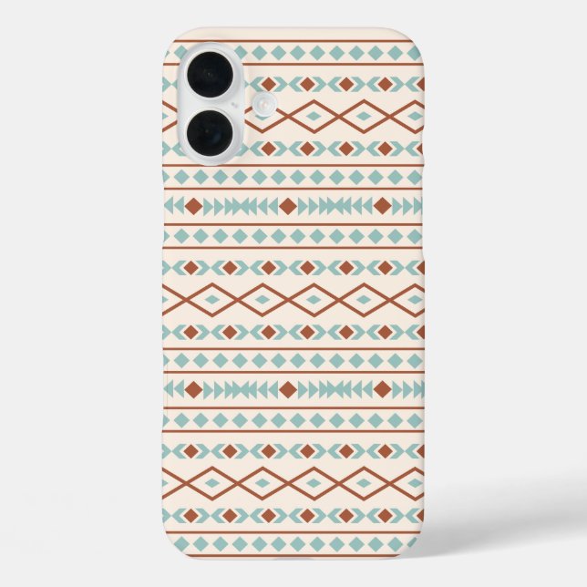 Coques Case-Mate iPhone Aztec Formes Motif rouille crème Turquoise (Verso)