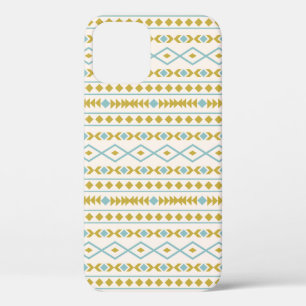 Case-Mate iPhone Case Aztec Formes Motif Turquoise Gold Cream
