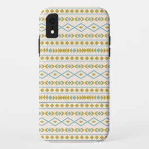 Case-Mate iPhone Case Aztec Formes Motif Turquoise Gold Cream