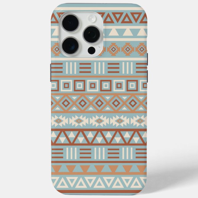 Coques Case-Mate iPhone Aztec Influence Motif Crème Bleue Terracottas (Verso)