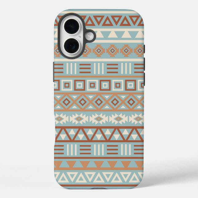 Coques Case-Mate iPhone Aztec Influence Motif Crème Bleue Terracottas (Verso)