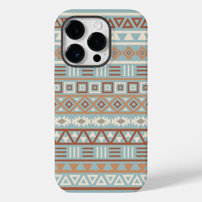 Coques Case-Mate iPhone Aztec Influence Motif Crème Bleue Terracottas (Verso)