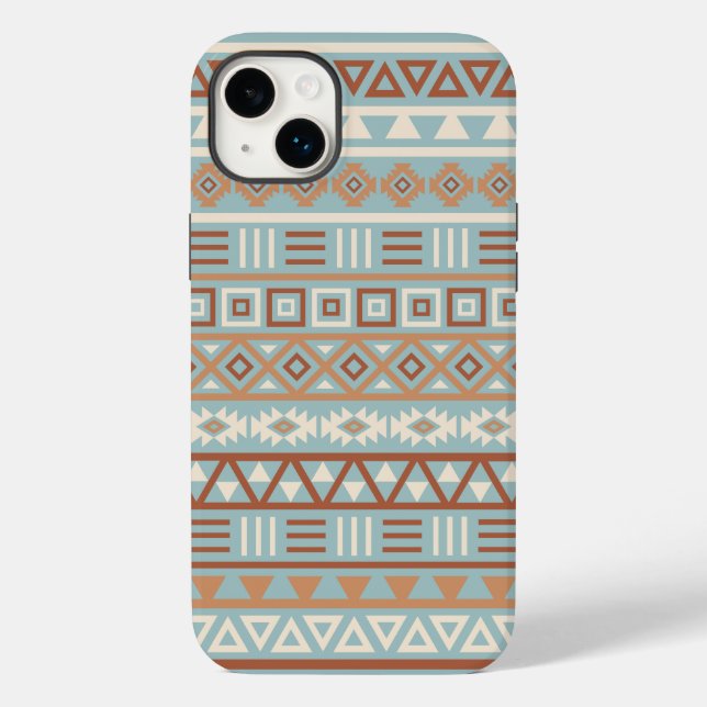 Coques Case-Mate iPhone Aztec Influence Motif Crème Bleue Terracottas (Verso)