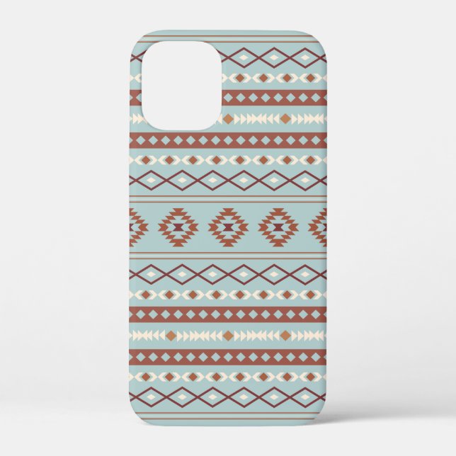 Coques Case-Mate iPhone Aztec Mixte Motif Motif Rusts Crème Bleu (Verso)