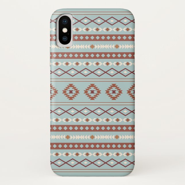 Coques Case-Mate iPhone Aztec Mixte Motif Motif Rusts Crème Bleu (Dos)