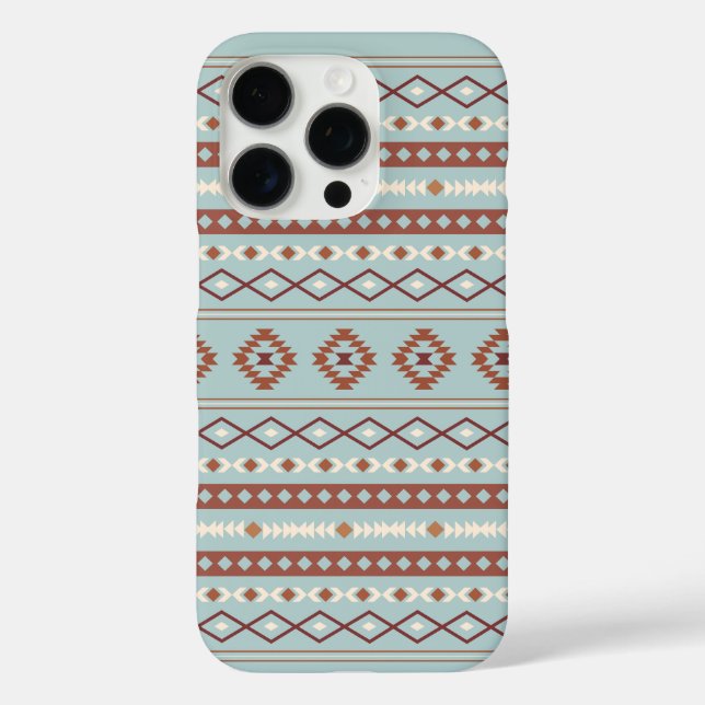 Coques Case-Mate iPhone Aztec Mixte Motif Motif Rusts Crème Bleu (Verso)