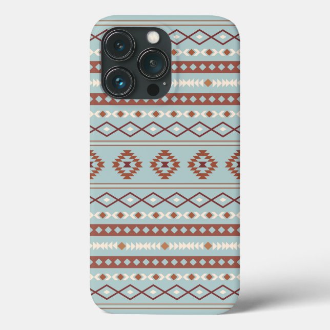 Coques Case-Mate iPhone Aztec Mixte Motif Motif Rusts Crème Bleu (Verso)