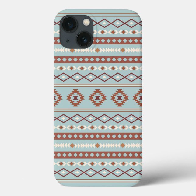 Coques Case-Mate iPhone Aztec Mixte Motif Motif Rusts Crème Bleu (Verso)