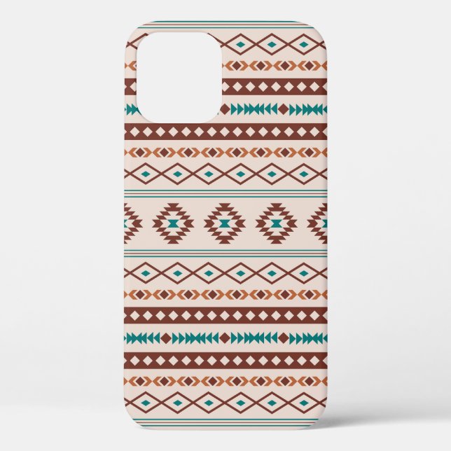 Coques Case-Mate iPhone Aztec Rusts Crème Turquoise Motifs mélangés Motif (Verso)