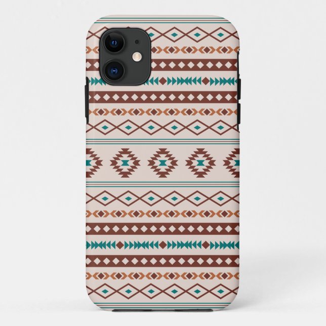 Coques Case-Mate iPhone Aztec Rusts Crème Turquoise Motifs mélangés Motif (Dos)