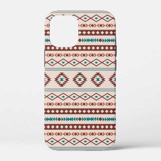 Coques Case-Mate iPhone Aztec Rusts Crème Turquoise Motifs mélangés Motif (Verso)