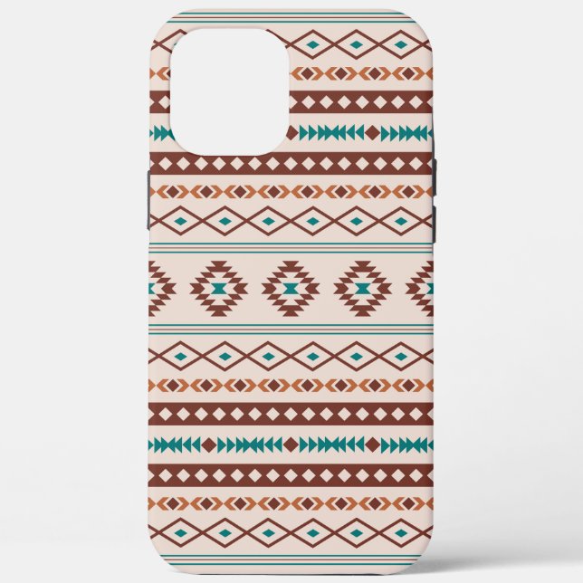 Coques Case-Mate iPhone Aztec Rusts Crème Turquoise Motifs mélangés Motif (Verso)