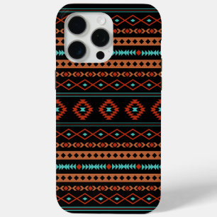 Coque Case-Mate iPhone Aztec Rusts Turquoise Noir Motifs mélangés Motif