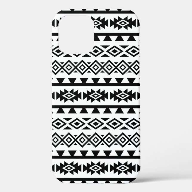 Coques Case-Mate iPhone Aztec Stylisé Big Motif II noir sur blanc (Verso)