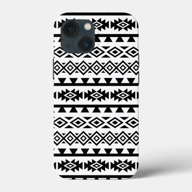 Coques Case-Mate iPhone Aztec Stylisé Big Motif II noir sur blanc (Verso)