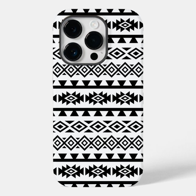 Coques Case-Mate iPhone Aztec Stylisé Big Motif II noir sur blanc (Verso)