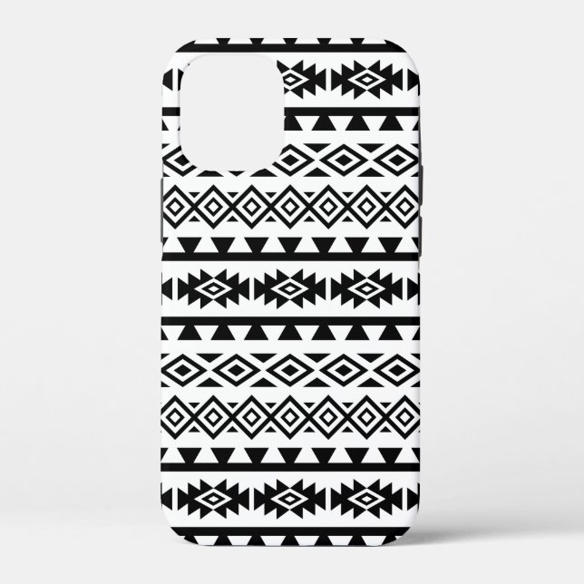 Coques Case-Mate iPhone Aztec Stylisé Big Motif II noir sur blanc (Verso)