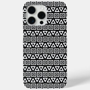 Coque Case-Mate iPhone Aztec Triangles+Motif Carré blanc sur noir
