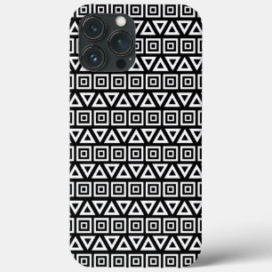 Case-Mate iPhone Case Aztec Triangles+Motif Carré blanc sur noir