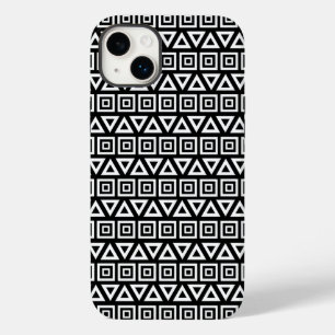 Coque Case-Mate iPhone Aztec Triangles+Motif Carré blanc sur noir