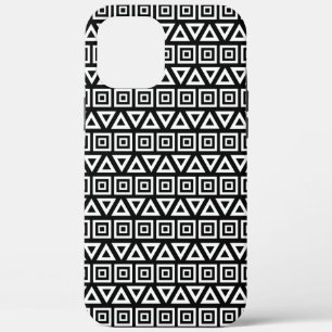 Case-Mate iPhone Case Aztec Triangles+Motif Carré blanc sur noir