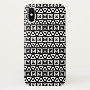 Case-Mate iPhone Case Aztec Triangles+Motif Carré blanc sur noir