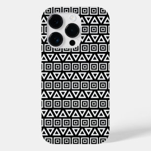 Coque Case-Mate iPhone Aztec Triangles+Motif Carré blanc sur noir