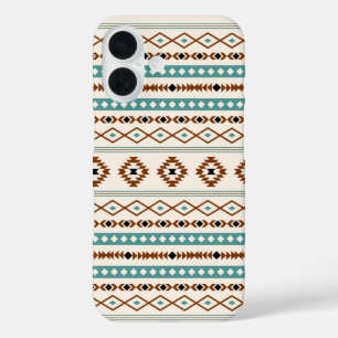 Coque Pour iPhone 16 Aztec Turquoise Terracotta Crème Noire Mixte Motif