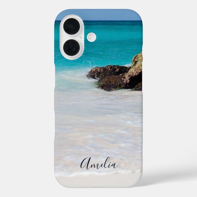 Coques Case-Mate iPhone Azure Ocean Sandy Beach Photo (Verso)