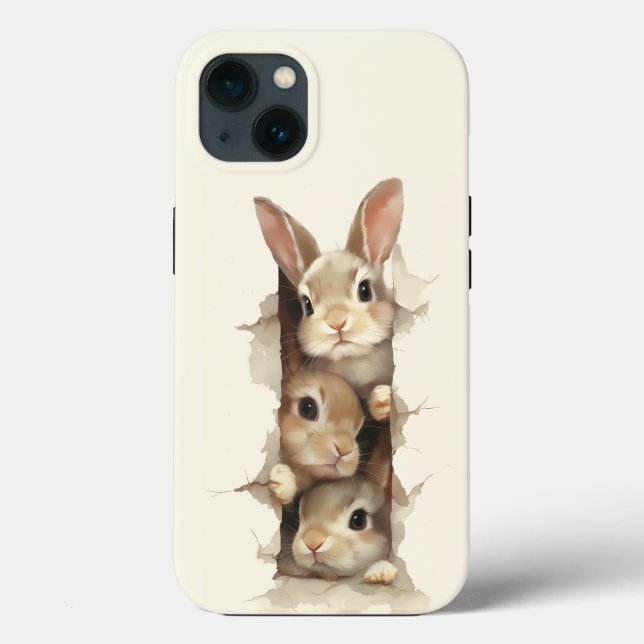 Coques Case-Mate iPhone B3 Three Bunnies 3D Illusion  (Verso)