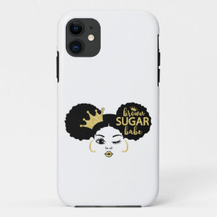 Case-Mate iPhone Case Babe au Sucre Brun en Noir et Or