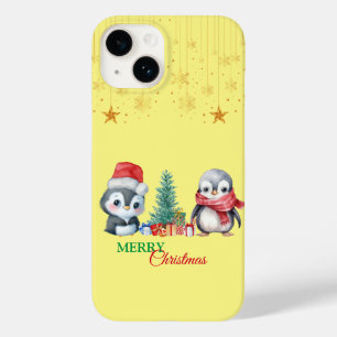 Coque Case-Mate iPhone Baby Penguin Père Noël Red Green Joyeux Noël Party