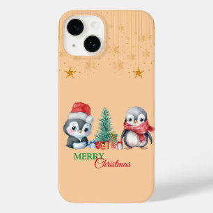 Coque Case-Mate iPhone Baby Penguin Père Noël Red Green Joyeux Noël Party