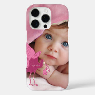 Coques iPhone 16 Pro Baby Photo Statistiques Bébé Bouche rose