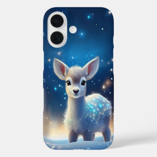 Coque Pour iPhone 16 Baby Reindeer Starry Snowy Paysage